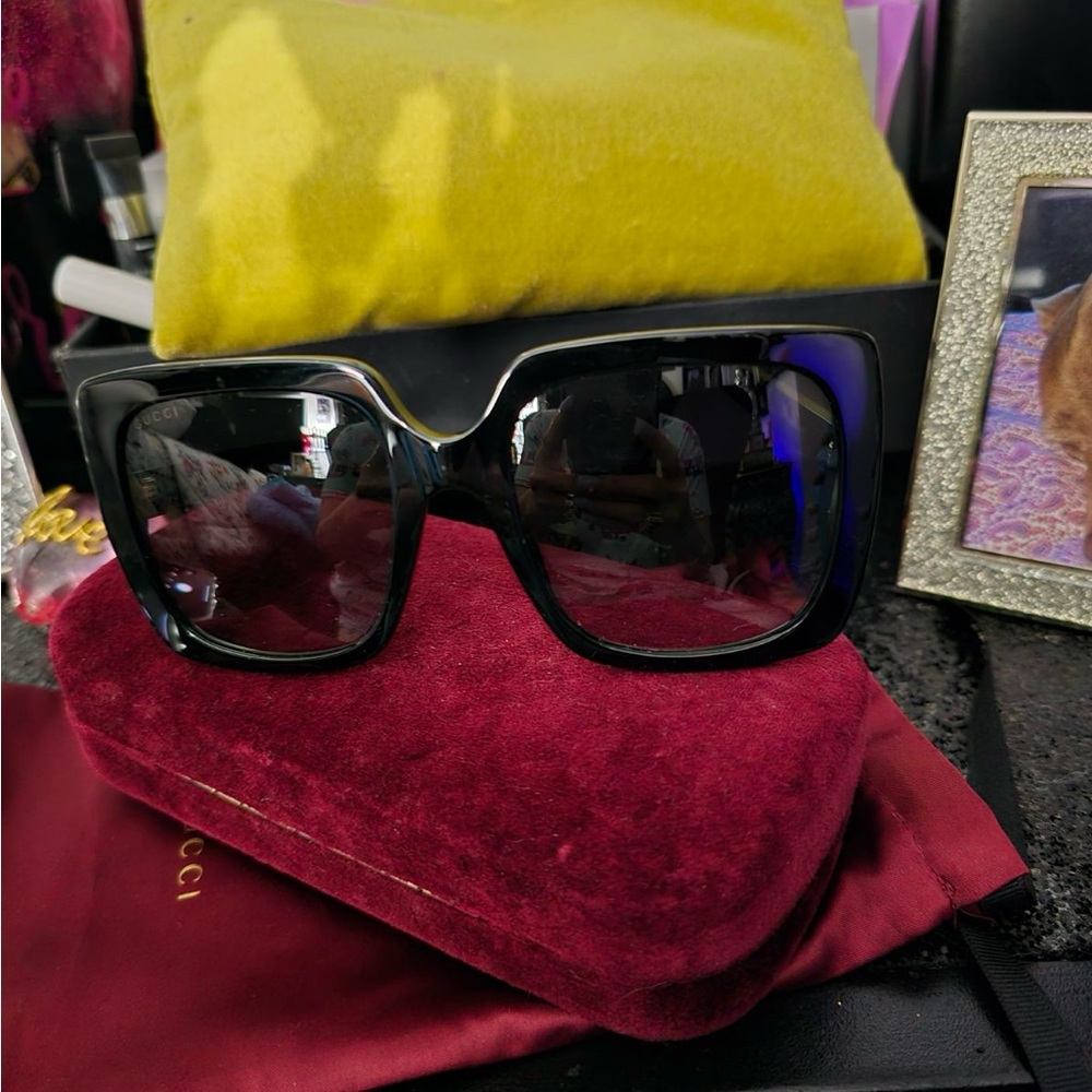Gucci Black Oversized Sunglasses with Thick Frame